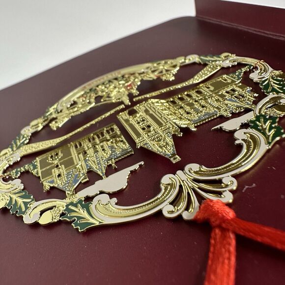 Biltmore Estate 3D Christmas Ornament House Carriage Cutout Gold Finish 2006 - Picture 7 of 16